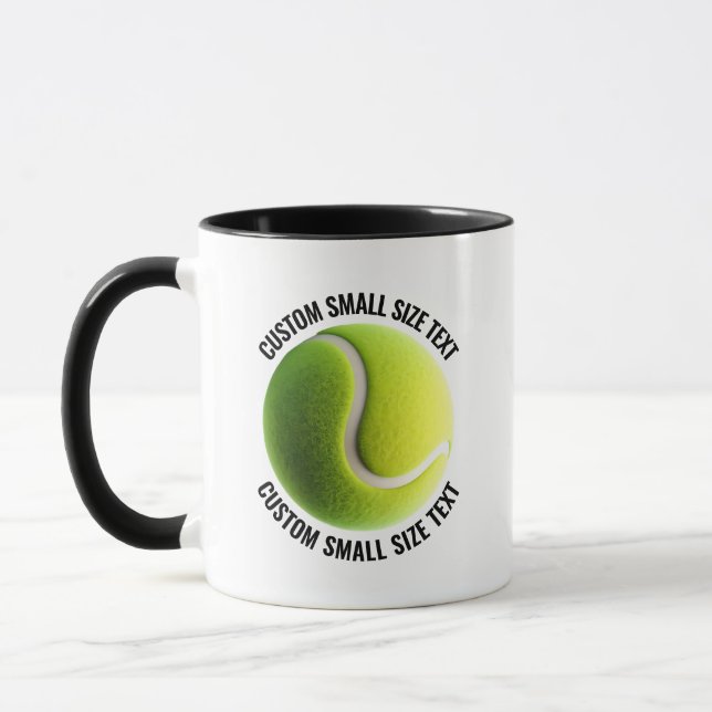 Small Text BLACK Combo 11oz Custom Tennis Mug (Left)