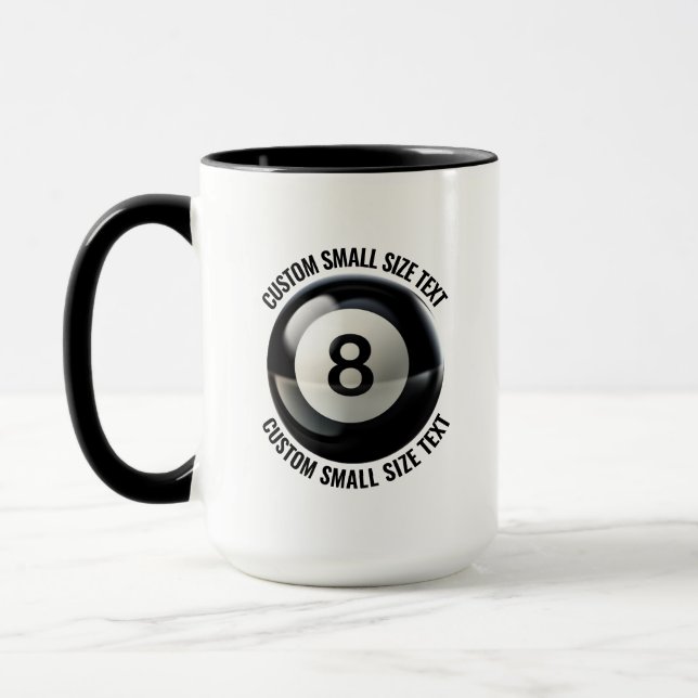 Small Text BLACK Combo 15oz Custom 8 Ball Mug (Left)