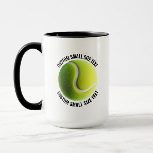 Small Text BLACK Combo 15oz Custom Tennis Mug