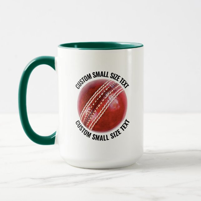 Small Text HUNTER GREEN Combo 15oz Custom Cricket Mug (Left)