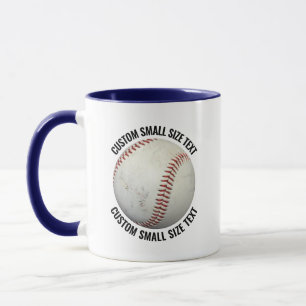Small Text NAVY BLUE Combo 11oz Custom Baseball Mug