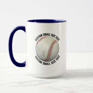 Small Text NAVY BLUE Combo 15oz Custom Baseball Mug