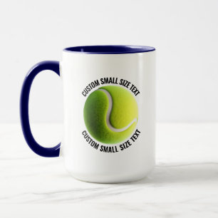 Small Text NAVY BLUE Combo 15oz Custom Tennis Mug