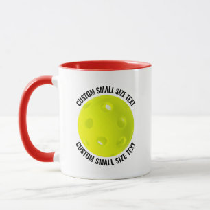 Small Text RED Combo 11oz Custom Pickleball Mug