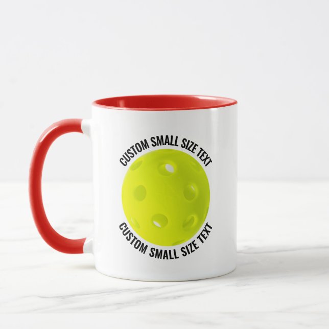 Small Text RED Combo 11oz Custom Pickleball Mug (Left)