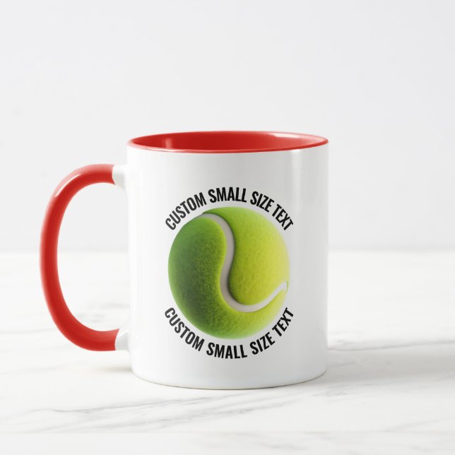 Small Text RED Combo 11oz Custom Tennis Mug (Left)