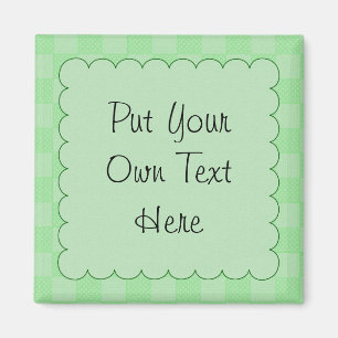 Small Textured Green Patchwork Pattern Magnet