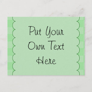 Small Textured Green Patchwork Pattern Postcard