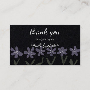 Small thank you card black and flowers