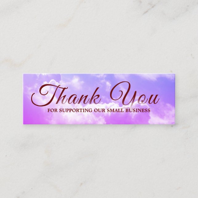 Small Thank you vivid sky  Mini Business Card (Front)