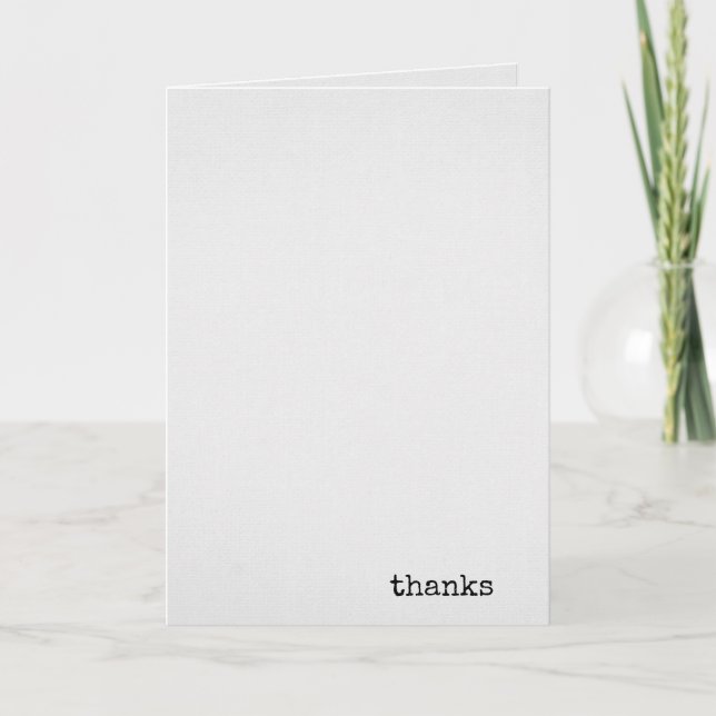 small thanks text on ivory texture card (Front)