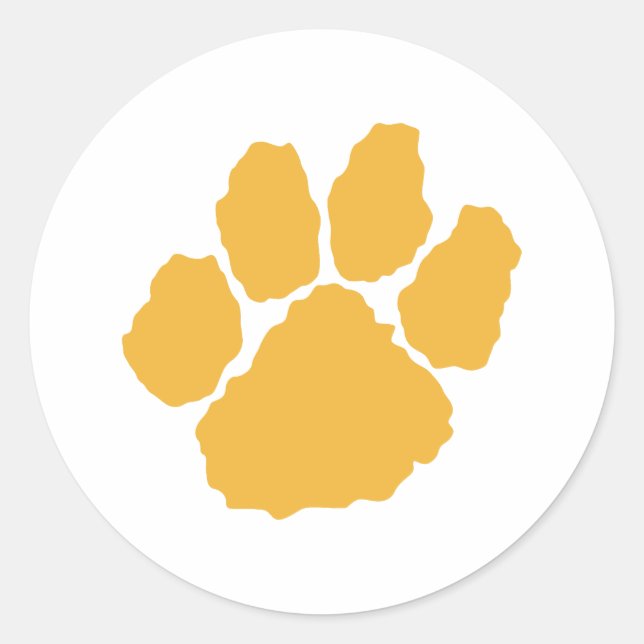 SMALL TIGER PAW PRINT CLASSIC ROUND STICKER (Front)