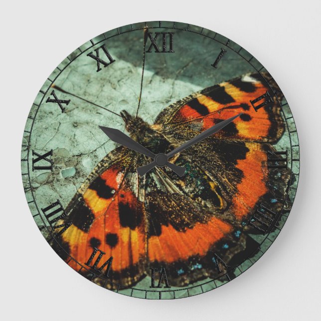 Small Tortoiseshell Butterfly  Large Clock (Front)