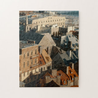 Small Town Architecture Art Bold and Beautiful Jig Jigsaw Puzzle