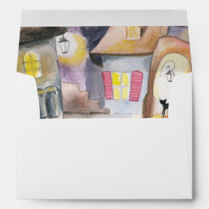 Small town at night envelopes