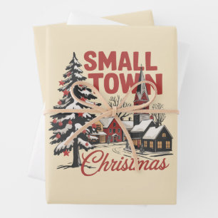 Small Town Christmas Country Farmer Family Retro  Wrapping Paper Sheet