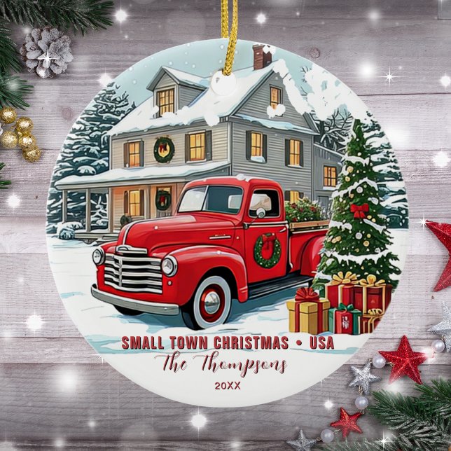 Small Town Christmas USA Family Ceramic Tree Decoration (Creator Uploaded)