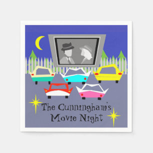 Small Town Drive-In Movie Disposable Napkins