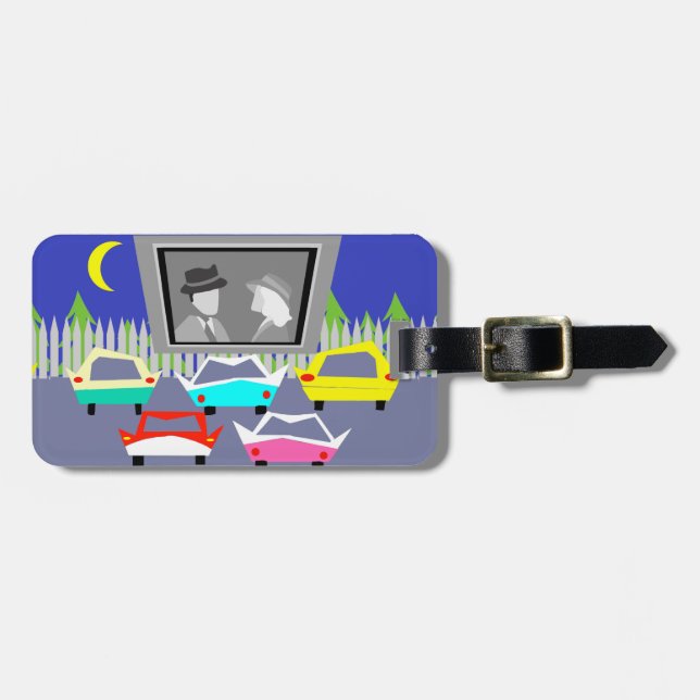 Small Town Drive-In Movie Luggage Tag (Front Horizontal)