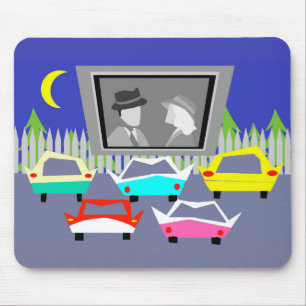 Small Town Drive-In Movie Mousepad
