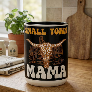 Small Town Mama Western Mother’s Day Unique Two-Tone Coffee Mug