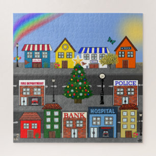 Small Town Neighbourhood Daytime Jigsaw Puzzle