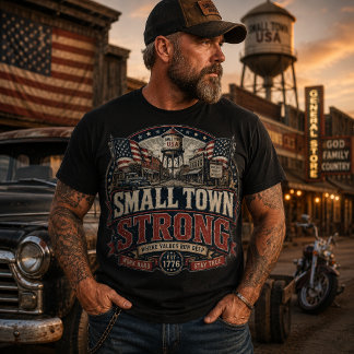 Small Town Strong | Vintage Americana Heartland  T-Shirt
