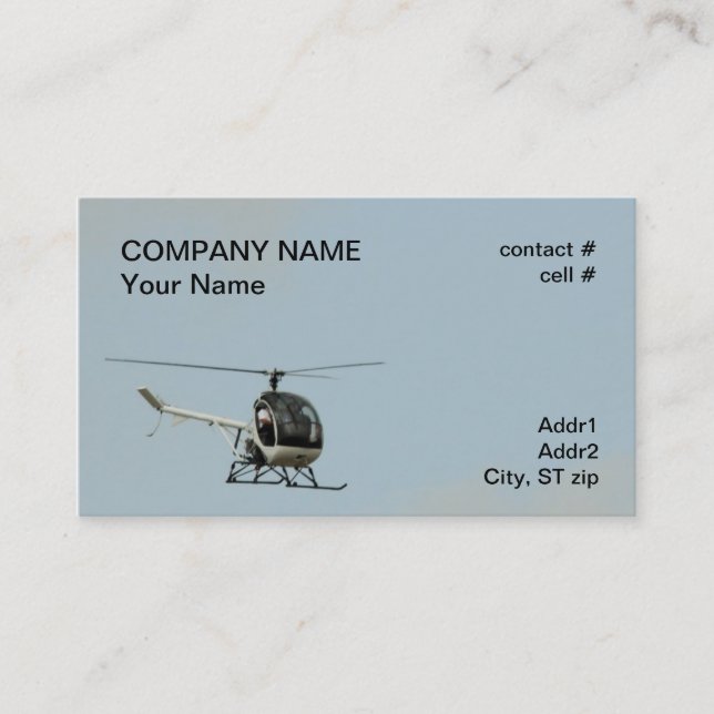 small training helicopter business card (Front)