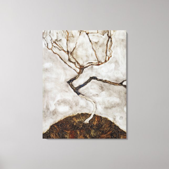 Small Tree In Late Autumn by Egon Schiele Canvas Print (Front)