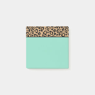 Small Turquoise Leopard Post It Notes