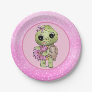 small turtle paper plate