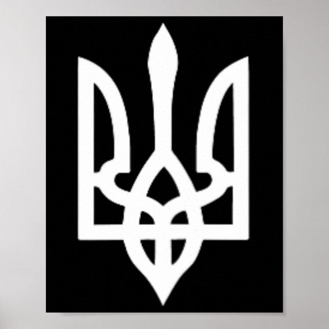 Small Ukrainian Coat Of Arms Flag Symbol Sign Logo (Front)