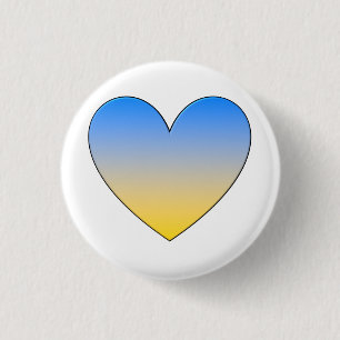 Small Ukrainian Flag Heart Motif Badge