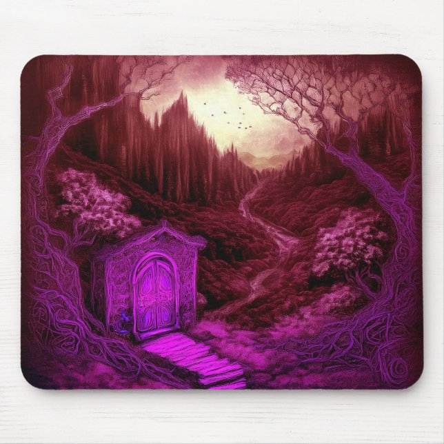 Small Unique Cabin Set Along A Stream Mouse Mat (Front)