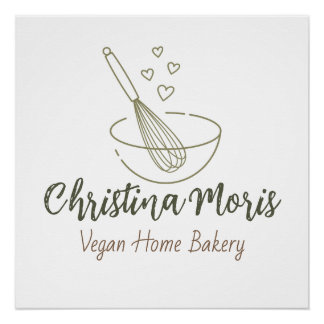 Small Vegan Home Bakery Business Logo  Poster