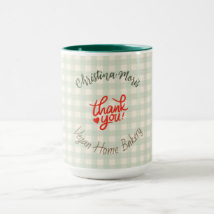 Small Vegan Home Bakery Business Thank You Pattern Mug