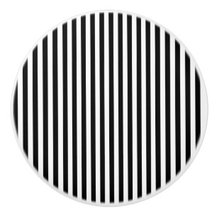 Small Vertical Black Stripes Ceramic Knob