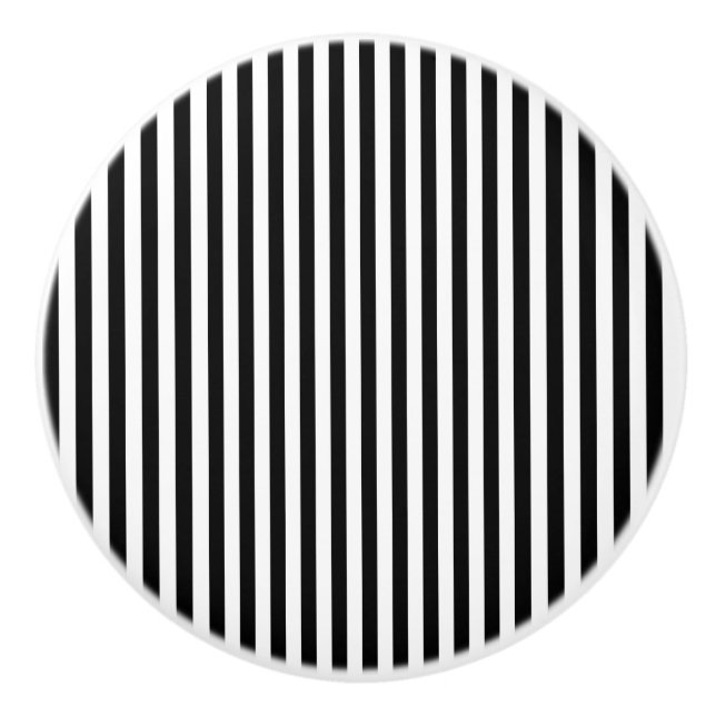 Small Vertical Black Stripes Ceramic Knob (Front)
