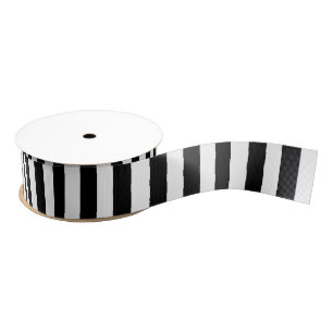 Small Vertical Black Stripes Grosgrain Ribbon