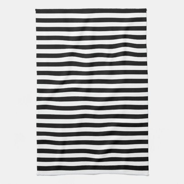 Small Vertical Black Stripes Tea Towel (Vertical)