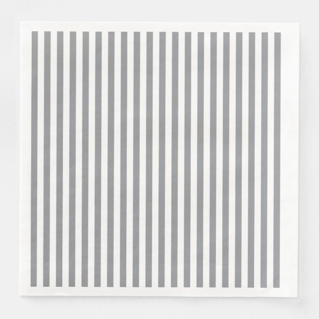 Small Vertical Grey Stripes Napkin (Front)