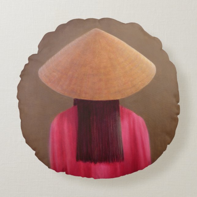 Small Vietnam back view Round Cushion (Front)