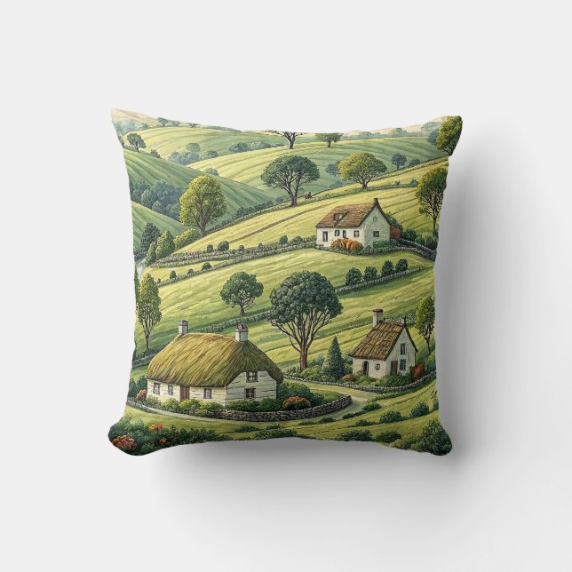 Small Village Rolling Hills Cushion (Front)