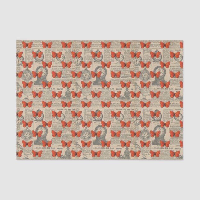 Small Vintage Butterfly Tissue Paper (Front)