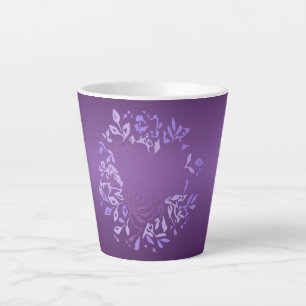 Small Violet Rose Latte Mug