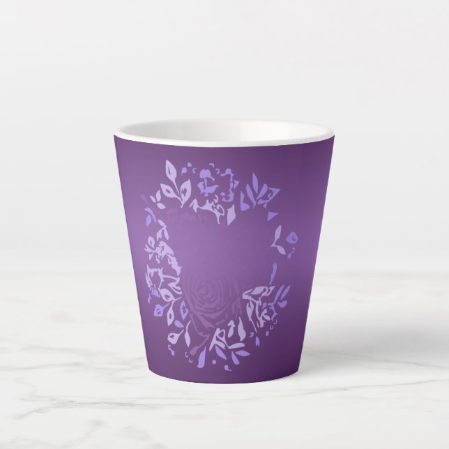 Small Violet Rose Latte Mug (Front)
