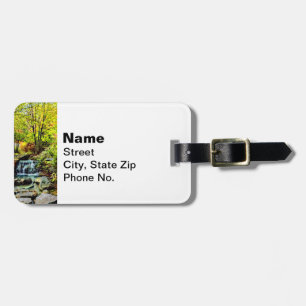 Small Waterfall in Autumn Park Luggage Tag