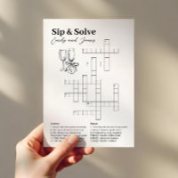 Small Wedding Crossword Puzzle Card