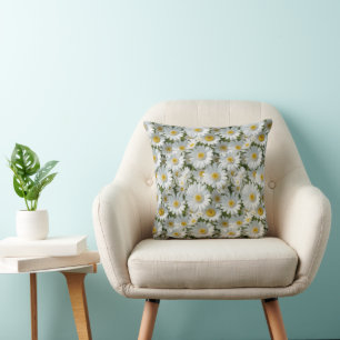 Small White Daisies Cushion