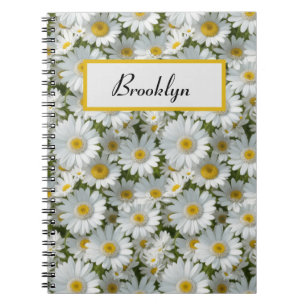 Small White Daisies Personalised Notebook